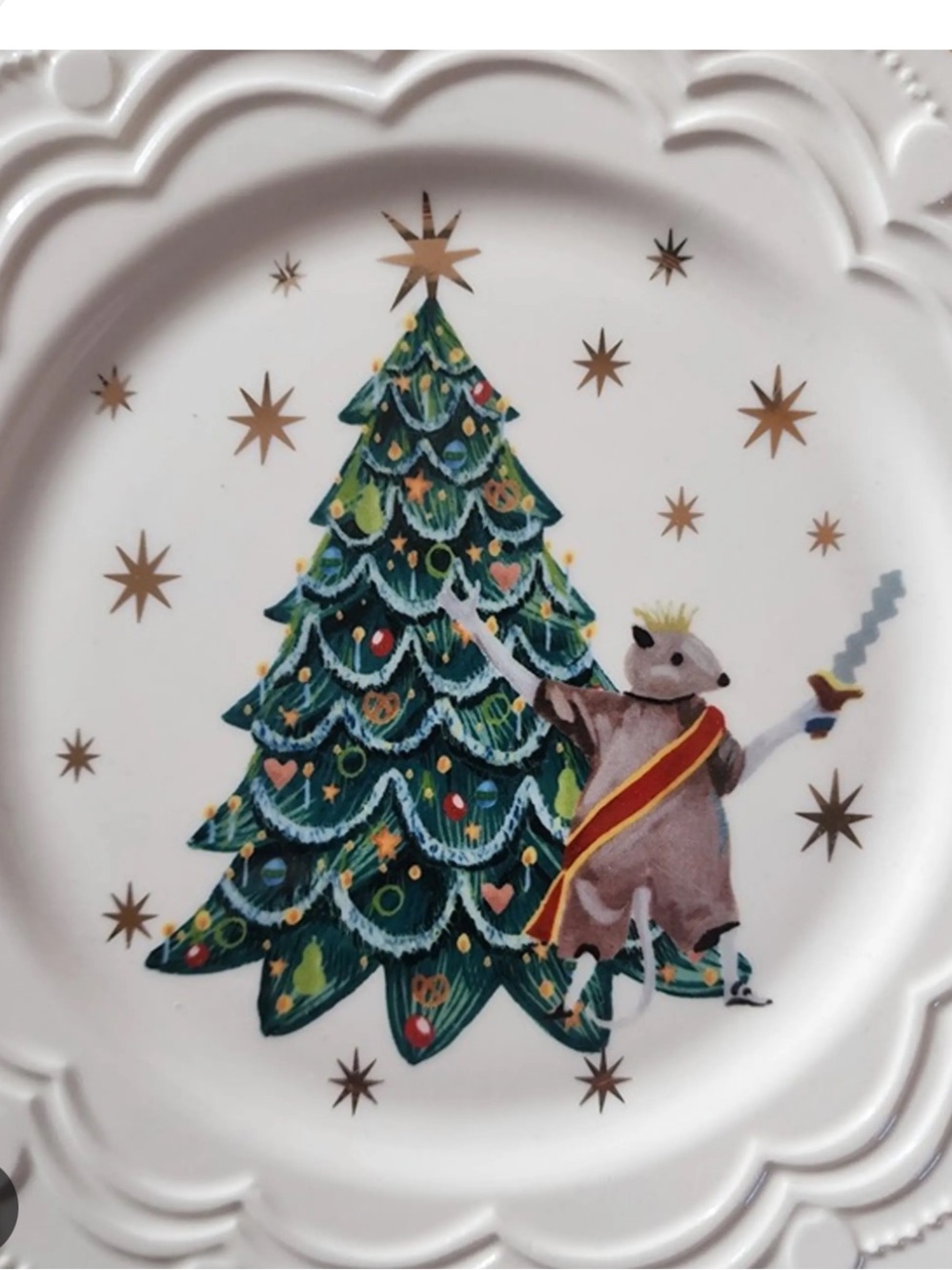 NWT ANTHROPOLOGIE New York City Ballet Mouse King Nutcracker Dessert Plate